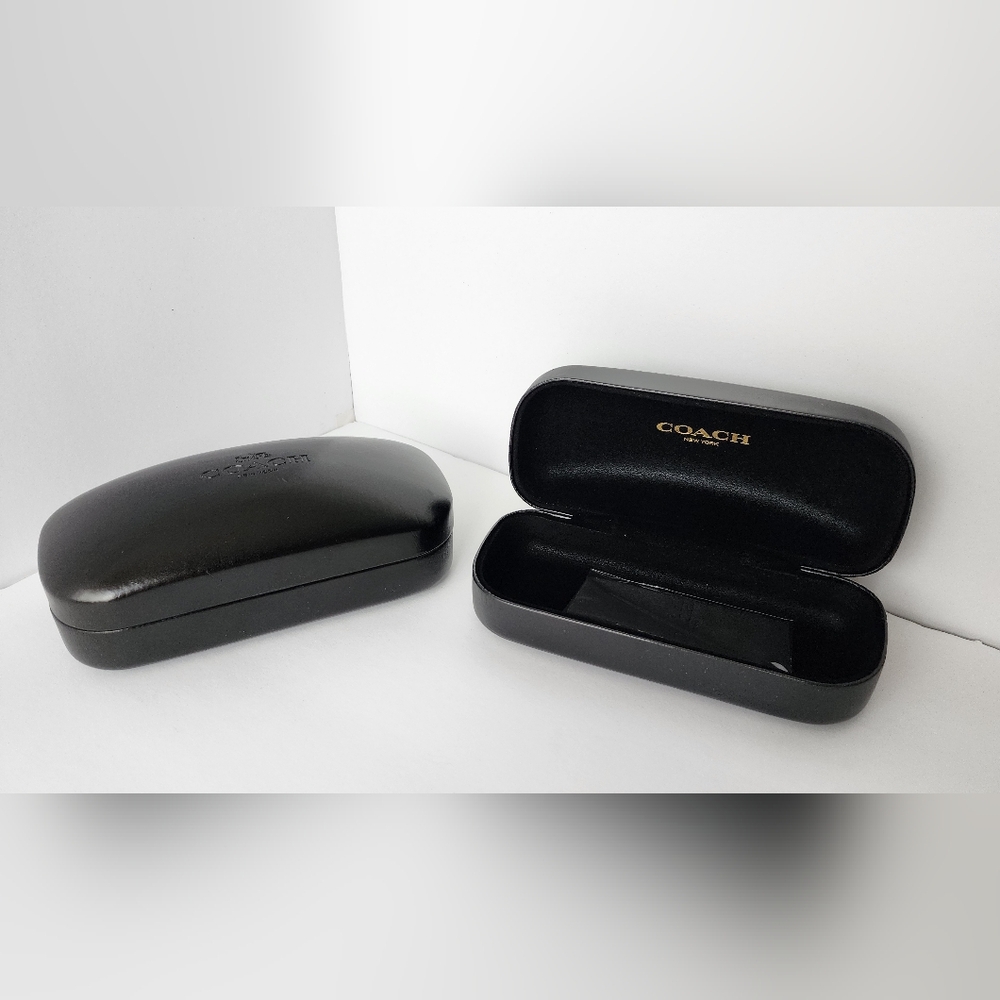 Set of 2 Coach Black Glasses Cases with Cleaning Cloth. Men, Women, Teen. NWOT